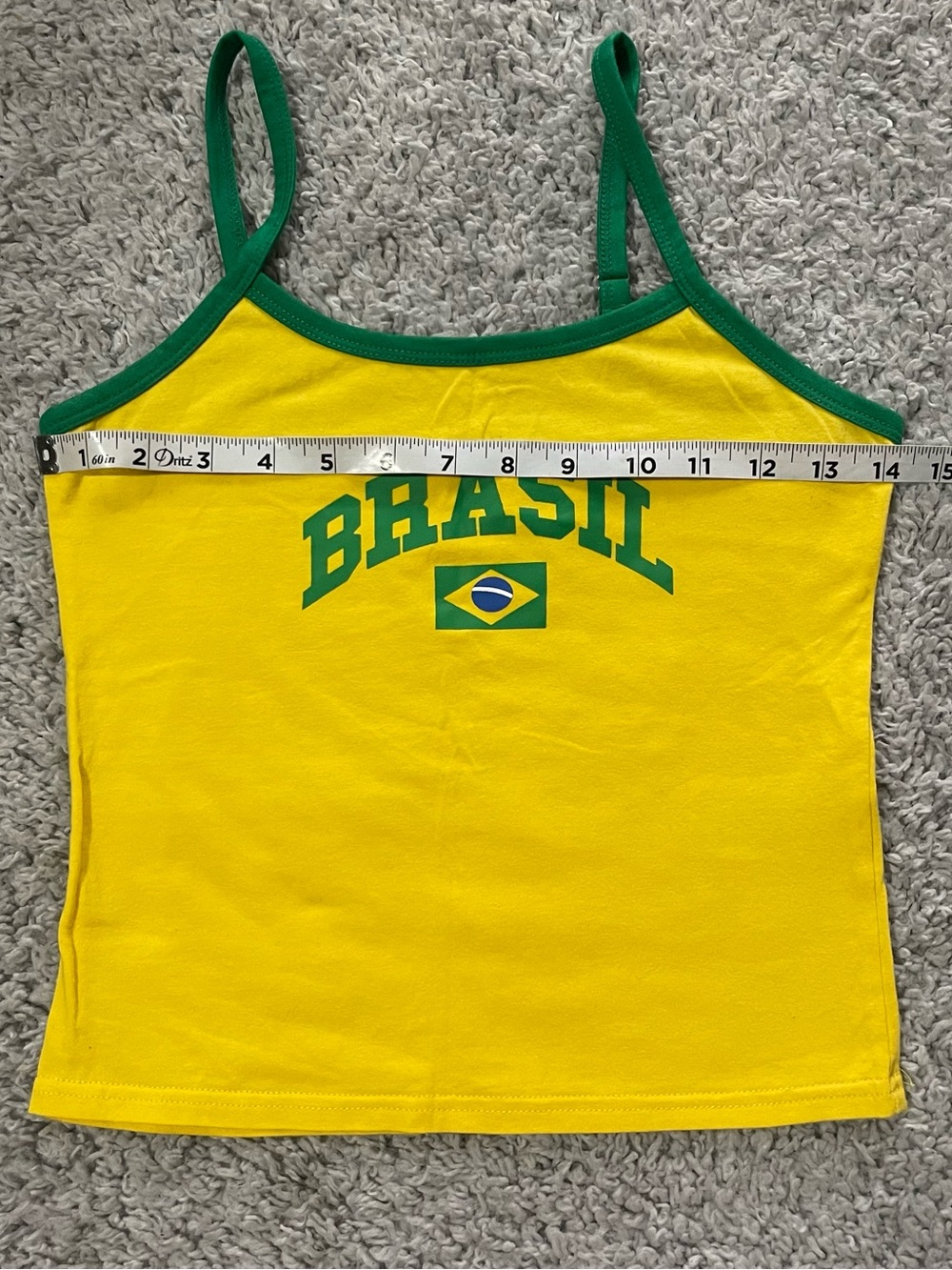 Edikted Brasil Yellow & Green Spaghetti Strap Tank Top - Picture 4 of 5